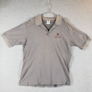 Vintage MSA Houston Astros Polo Shirt Mens XL Gray Embroidered Logo 100% Cotton